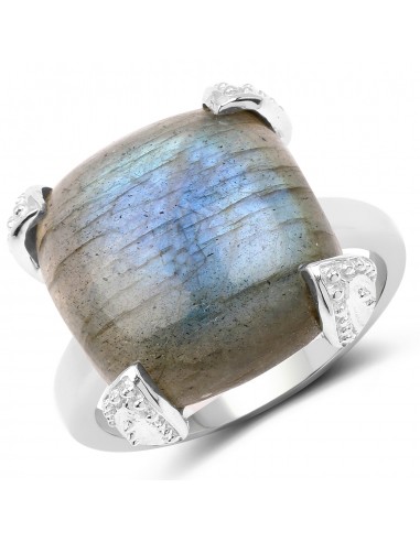 16.95 Carat Genuine Labradorite .925 Sterling Silver Ring offre 