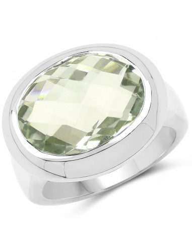 7.90 Carat Genuine Green Amethyst .925 Sterling Silver Ring prix pour 