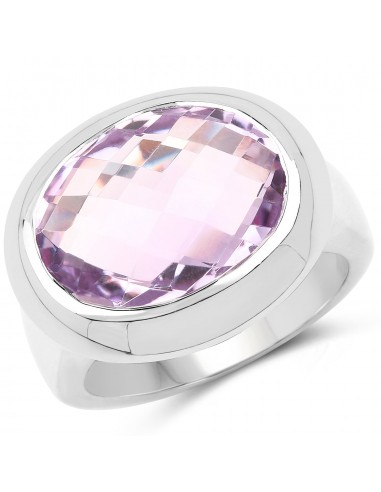 8.00 Carat Genuine Pink Amethyst .925 Sterling Silver Ring Livraison rapide