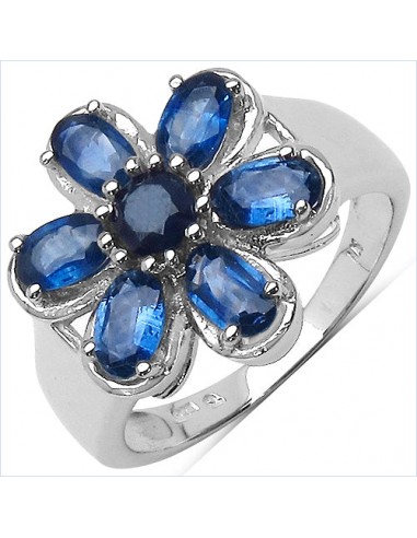 2.43 Carat Genuine Blue Sapphire .925 Sterling Silver Ring l'évolution des habitudes 