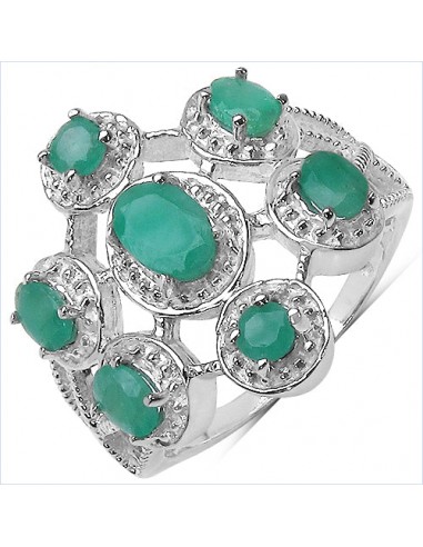 1.29 Carat Genuine Emerald .925 Sterling Silver Ring est présent 