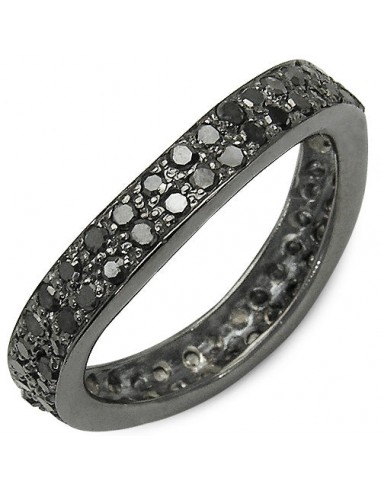 1.11 Carat Genuine Black Diamond .925 Sterling Silver Ring sur le site 