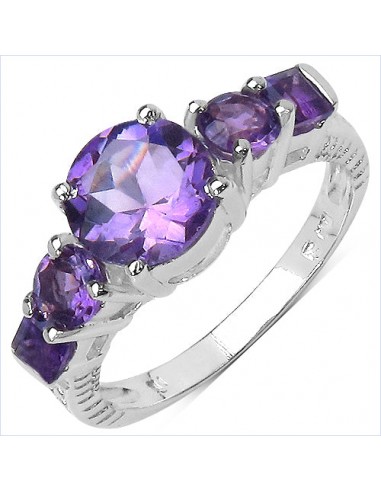 2.03 Carat Genuine Amethyst .925 Sterling Silver Ring commande en ligne