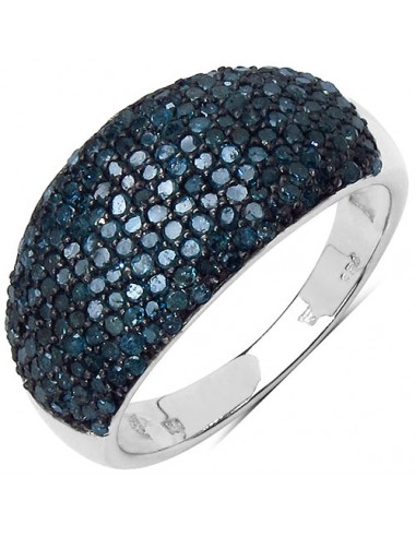 0.99 Carat Genuine Blue Diamond Sterling Silver Ring livraison gratuite