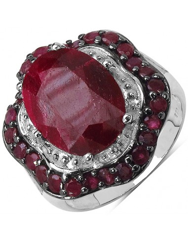 8.67 Carat Dyed Ruby & Ruby .925 Sterling Silver Ring Voir les baskets