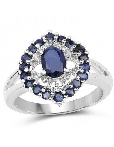 1.76 Carat Genuine Blue Sapphire .925 Sterling Silver Ring Toutes les collections ici