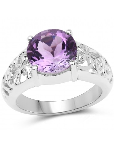 3.30 Carat Genuine Amethyst .925 Sterling Silver Ring 50-70% off 