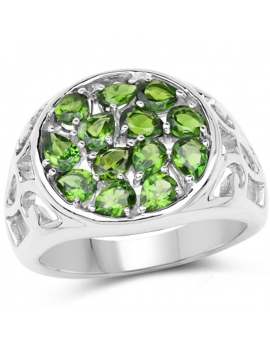 2.21 Carat Genuine Chrome Diopside .925 Sterling Silver Ring Le MVP de beaucoup