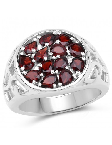 2.34 Carat Genuine Garnet .925 Sterling Silver Ring de technologie