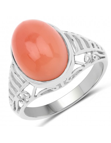 6.00 Carat Genuine Peach Moonstone .925 Sterling Silver Ring de pas cher