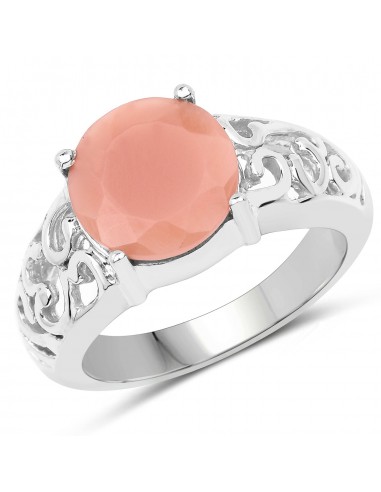 3.30 Carat Genuine Peach Moonstone .925 Sterling Silver Ring vous aussi creer 