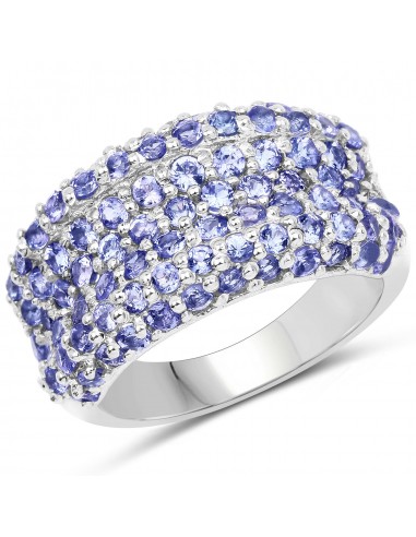 2.47 Carat Genuine Tanzanite .925 Sterling Silver Ring Le MVP de beaucoup