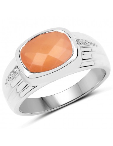 2.60 Carat Genuine Peach Moonstone .925 Sterling Silver Ring store