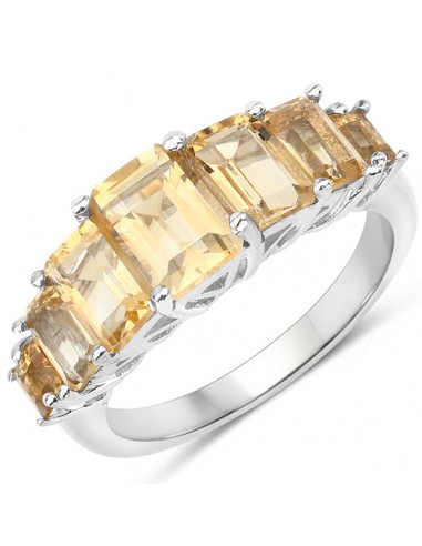 3.10 Carat Genuine Citrine .925 Sterling Silver Ring Les magasins à Paris et en Île-de-France