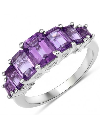 2.75 Carat Genuine Amethyst .925 Sterling Silver Ring ouvre sa boutique