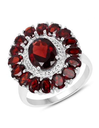 5.20 Carat Genuine Garnet .925 Sterling Silver Ring pour bénéficier 