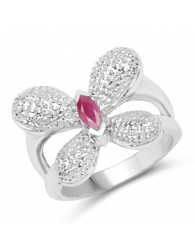 0.30 Carat Genuine Ruby .925 Sterling Silver Ring meilleur choix