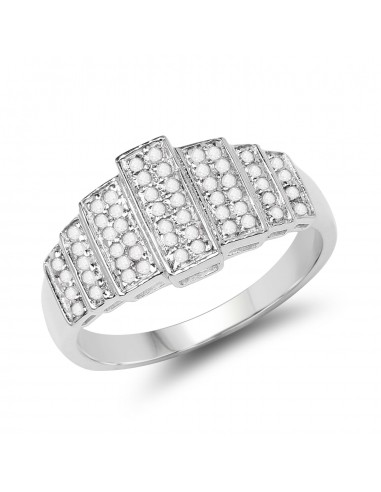 14K White Gold Plated 0.26 Carat Genuine White Diamond .925 Sterling Silver Ring pas cher 