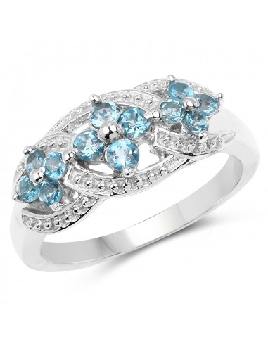 0.66 Carat Genuine London Blue Topaz .925 Sterling Silver Ring des créatures d'habitude