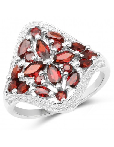 2.24 Carat Genuine Garnet .925 Sterling Silver Ring offre 