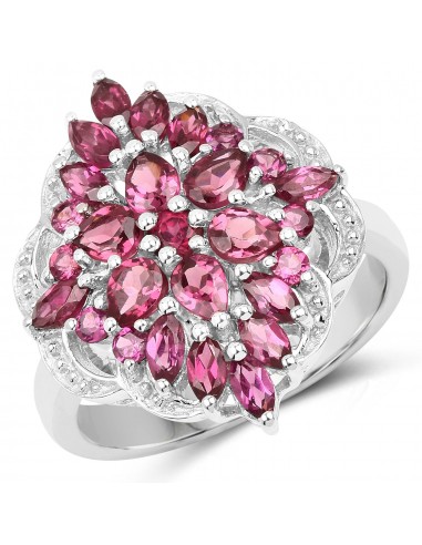 2.81 Carat Genuine Rhodolite .925 Sterling Silver Ring vente chaude votre 