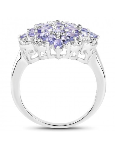 2.18 Carat Genuine Tanzanite .925 Sterling Silver Ring livraison gratuite