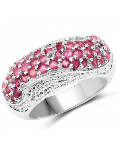 1.81 Carat Genuine Ruby and White Zircon .925 Sterling Silver Ring Par le système avancé 