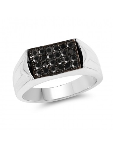 0.42 Carat Genuine Black Diamond .925 Sterling Silver Ring Toutes les collections ici