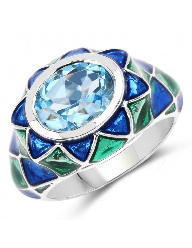 3.25 Carat Genuine Swiss Blue Topaz .925 Sterling Silver Ring online