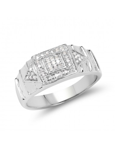 14K White Gold Plated 0.21 Carat Genuine White Diamond .925 Sterling Silver Ring meilleur choix