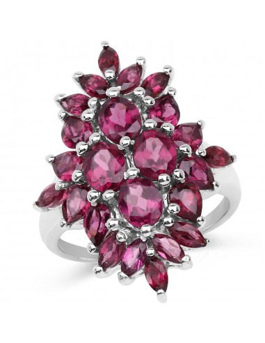 4.36 Carat Genuine Rhodolite .925 Sterling Silver Ring Le MVP de beaucoup