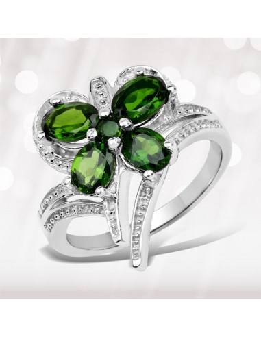 1.64 Carat Genuine Chrome Diopside .925 Sterling Silver Ring outlet