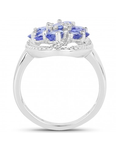 1.44 Carat Genuine Tanzanite .925 Sterling Silver Ring de l' environnement